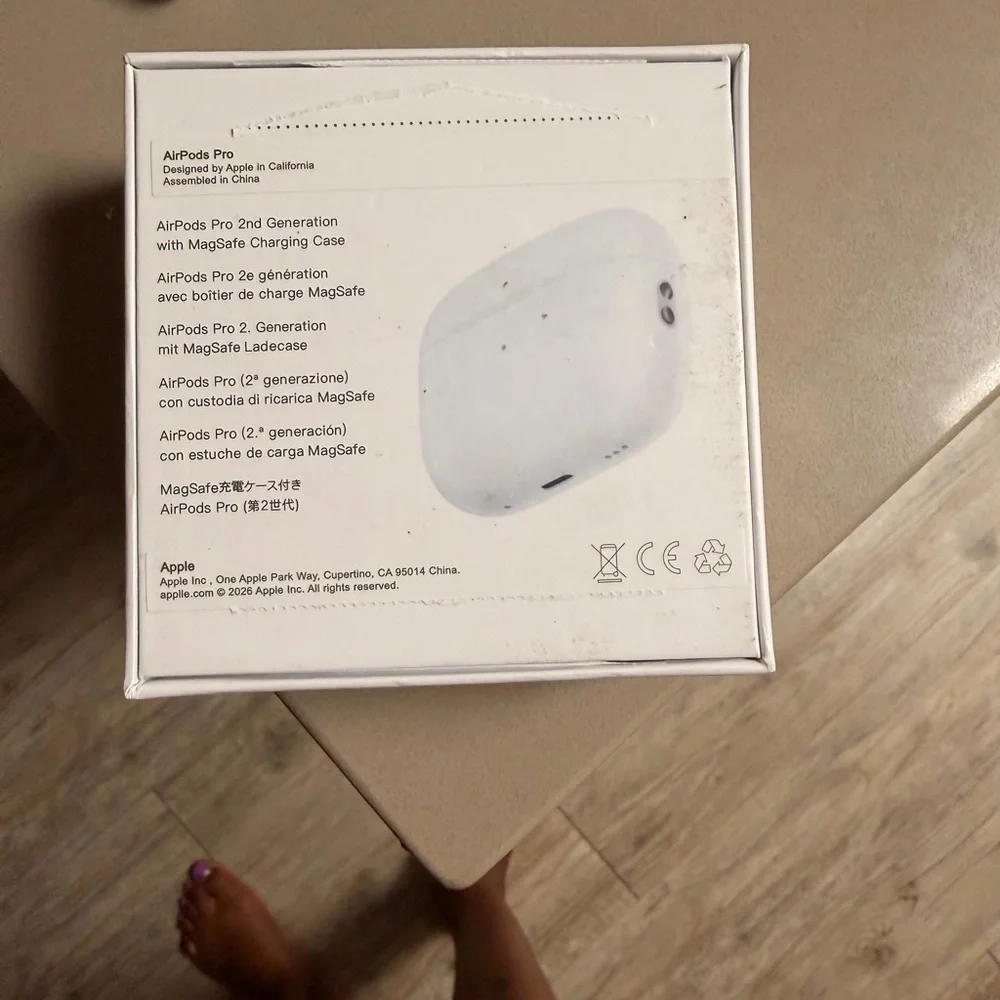 Apple White Earbuds Art Print with Minimalist Design empty box
